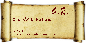 Ozorák Roland névjegykártya